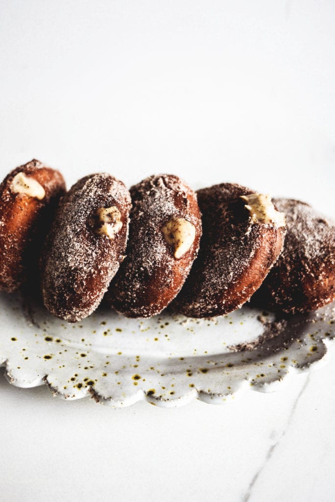 Tiramisu Donuts with White Chocolate Filling