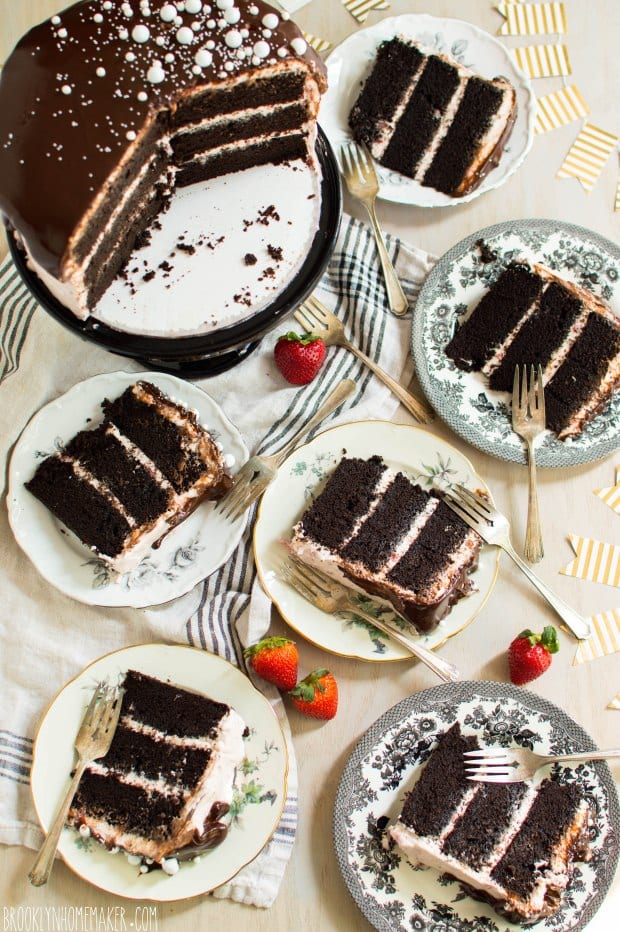 Strawberry Chocolate Tuxedo Cake