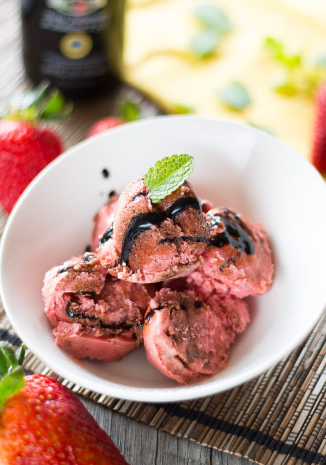 Strawberry Balsamic Ice Cream