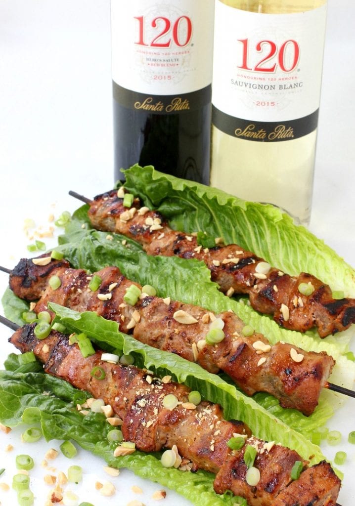 Fire up the grill, open a bottle of white wine and throw these Thai coconut pork skewers on the grill.