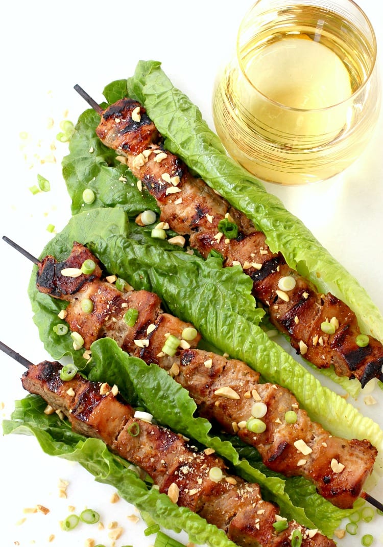 Fire up the grill, open a bottle of white wine and throw these Thai coconut pork skewers on the grill.