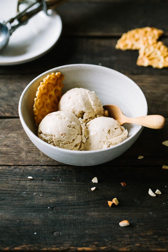 Dairy Free Toasted Almond and Coconut Ice Cream