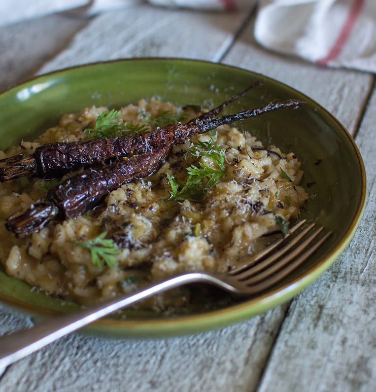 Truffle Risotto with Roasted Carrots