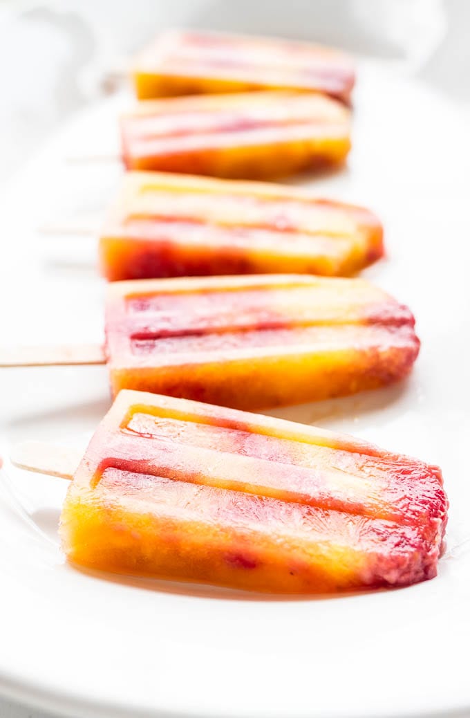 Frozen Raspberry-Mango Bellinis