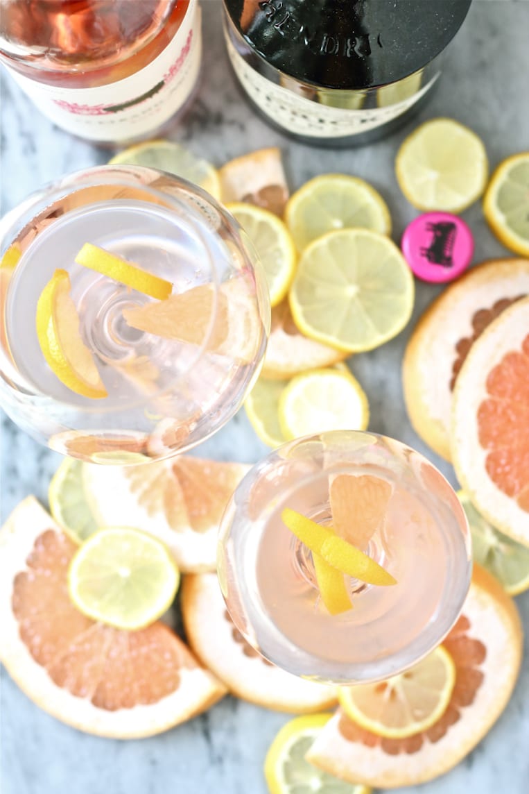 Gin and Rosé Grapefruit Cocktail