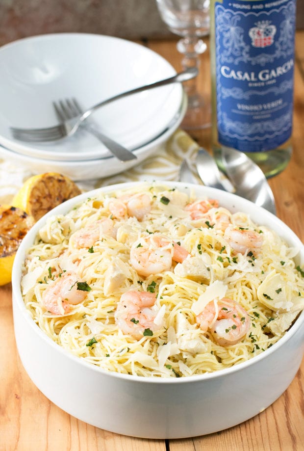 Lemon-Shrimp-Artichoke-Lemon Artichoke and Shrimp Pasta