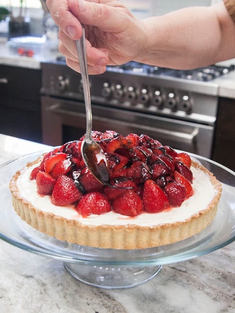 Strawberry Ricotta Tart with Balsamic Glaze