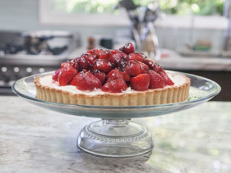 Strawberry Ricotta Tart with Balsamic Glaze