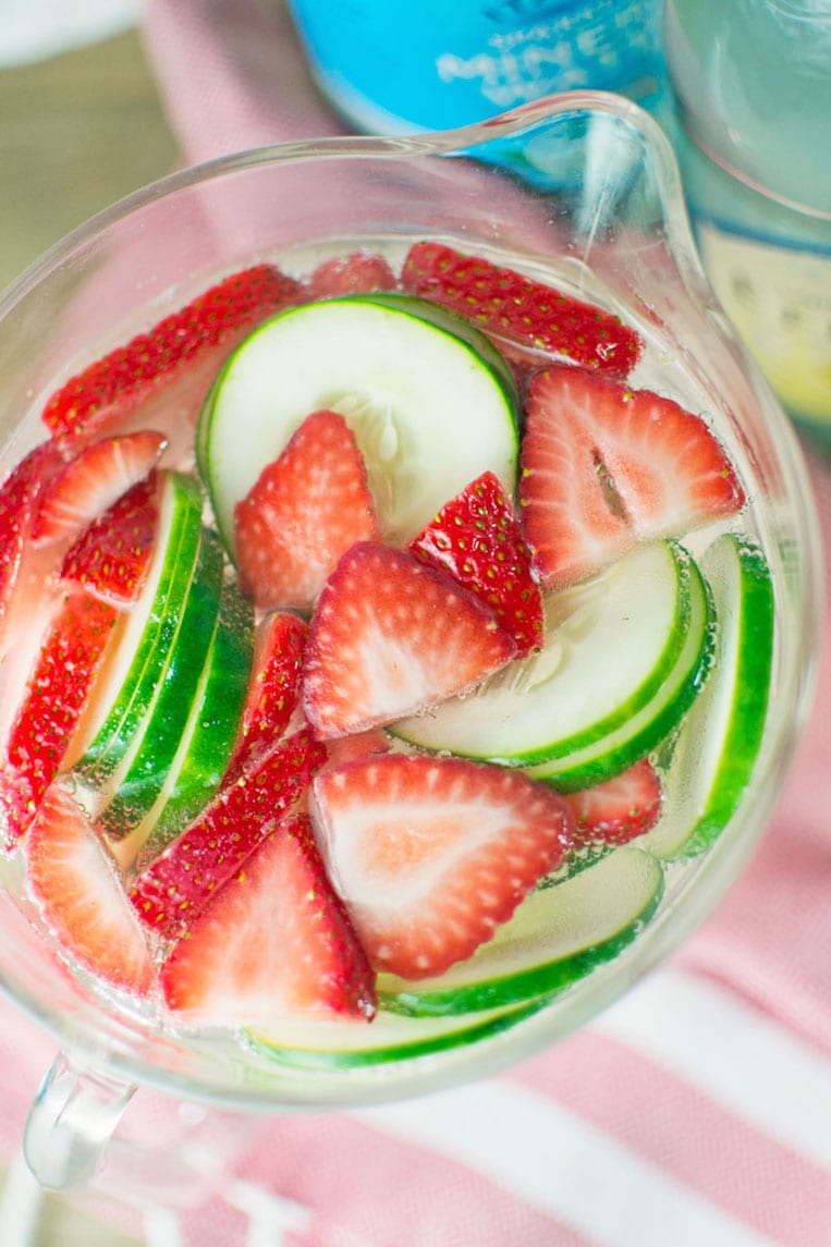 Sparkling Cucumber and Strawberry Punch
