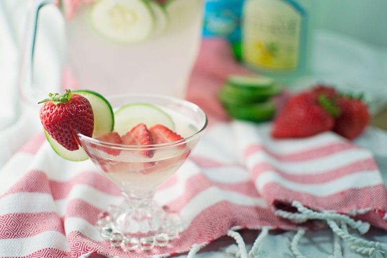 Sparkling Cucumber and Strawberry Punch