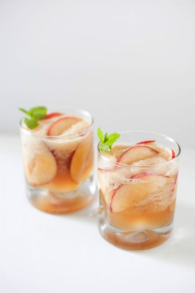 Peach and Bourbon Limeade Slushie