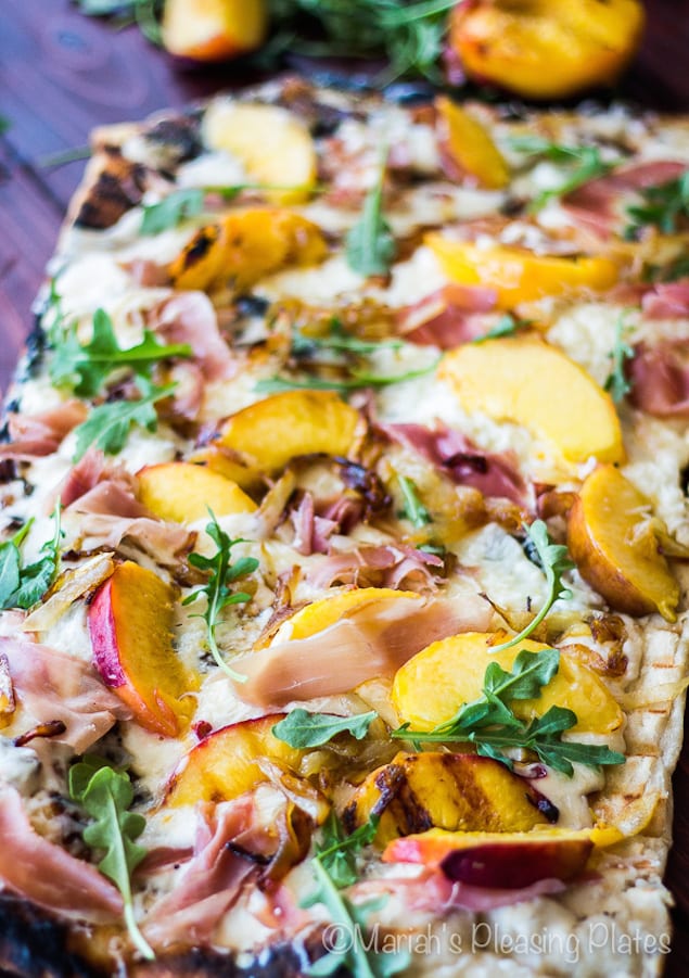 Grilled Summer Peach and Prosciutto Pizza