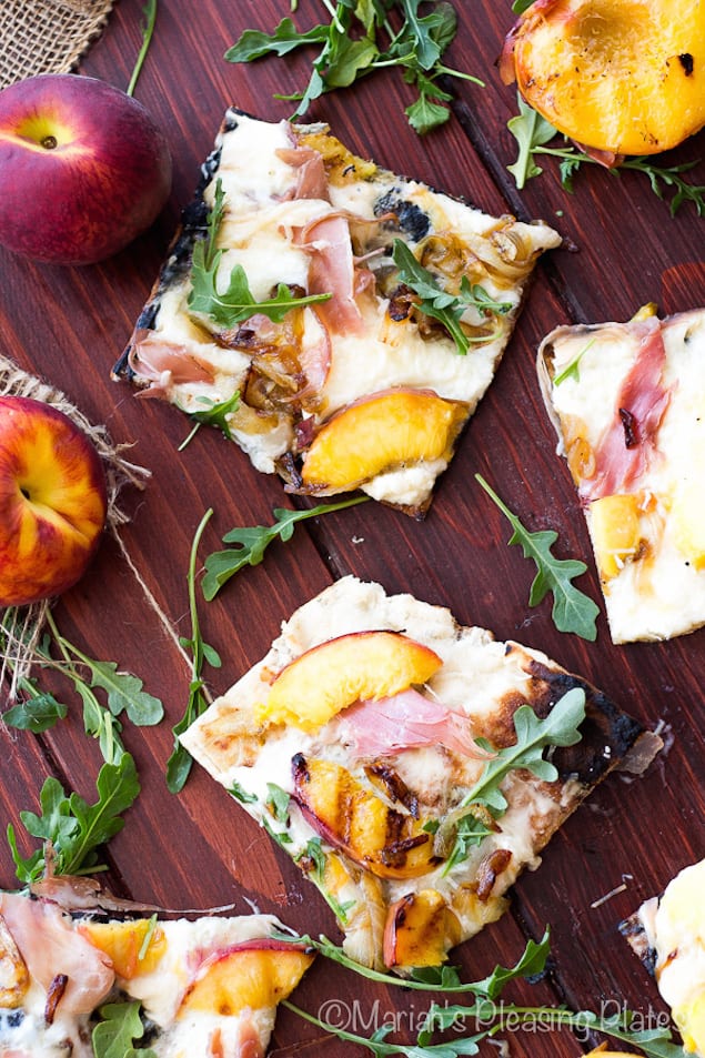 Grilled Summer Peach and Prosciutto Pizza