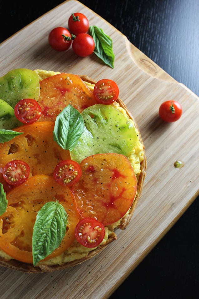 Tomato and Goat Cheese Polenta Tart