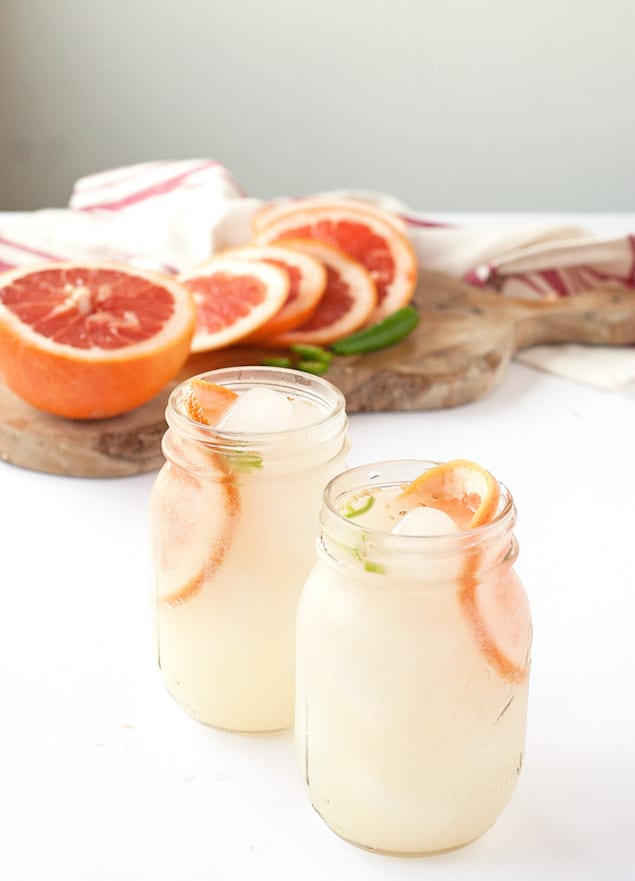 Sparkling Serrano and Grapefruit Cocktail