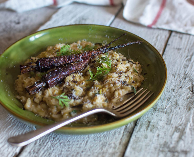 Truffle Risotto with Roasted Carrots