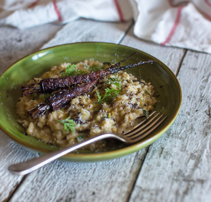 Truffle Risotto with Roasted Carrots