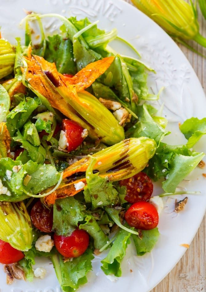 Herring, Feta, and Zucchini Blossom Salad