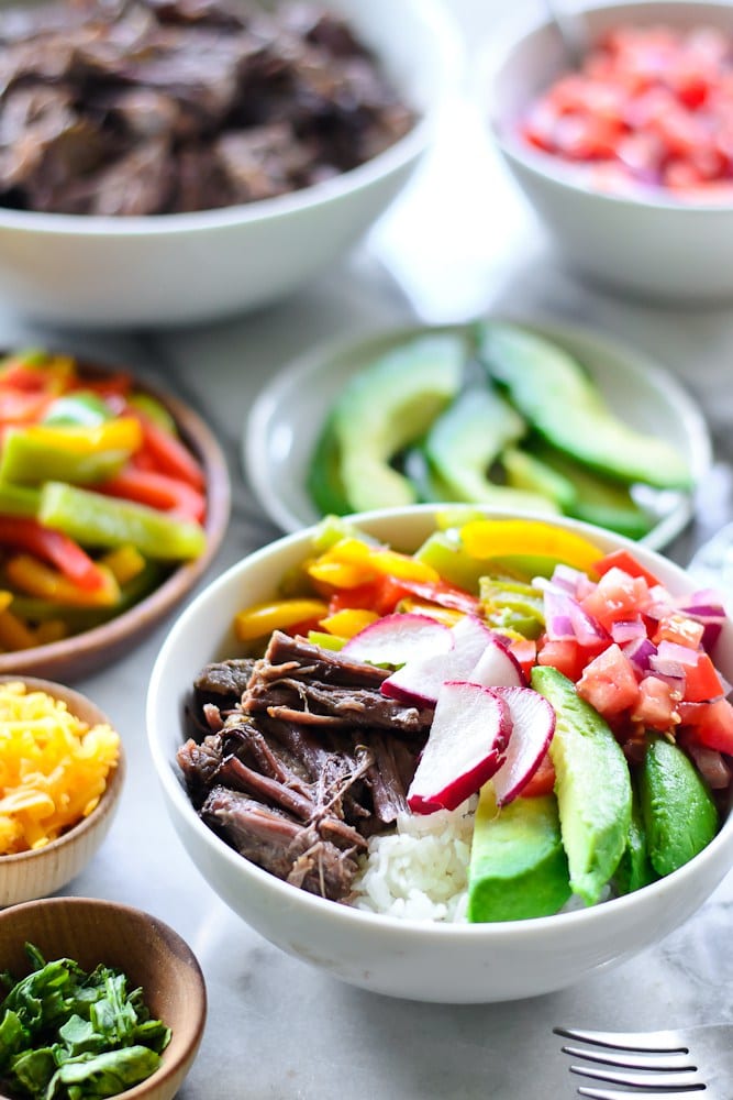 Slow Cooker Short Rib Burrito Bowls