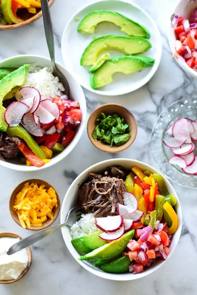 Slow Cooker Short Rib Burrito Bowls