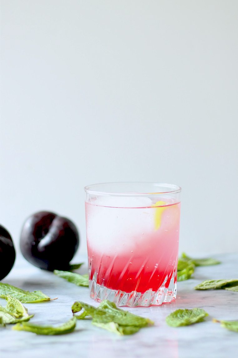 Minty Fresh Plum Cocktail