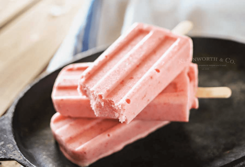 Coconut Strawberry Popsicles