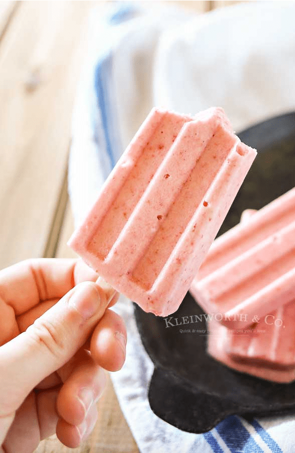 Coconut Strawberry Popsicles