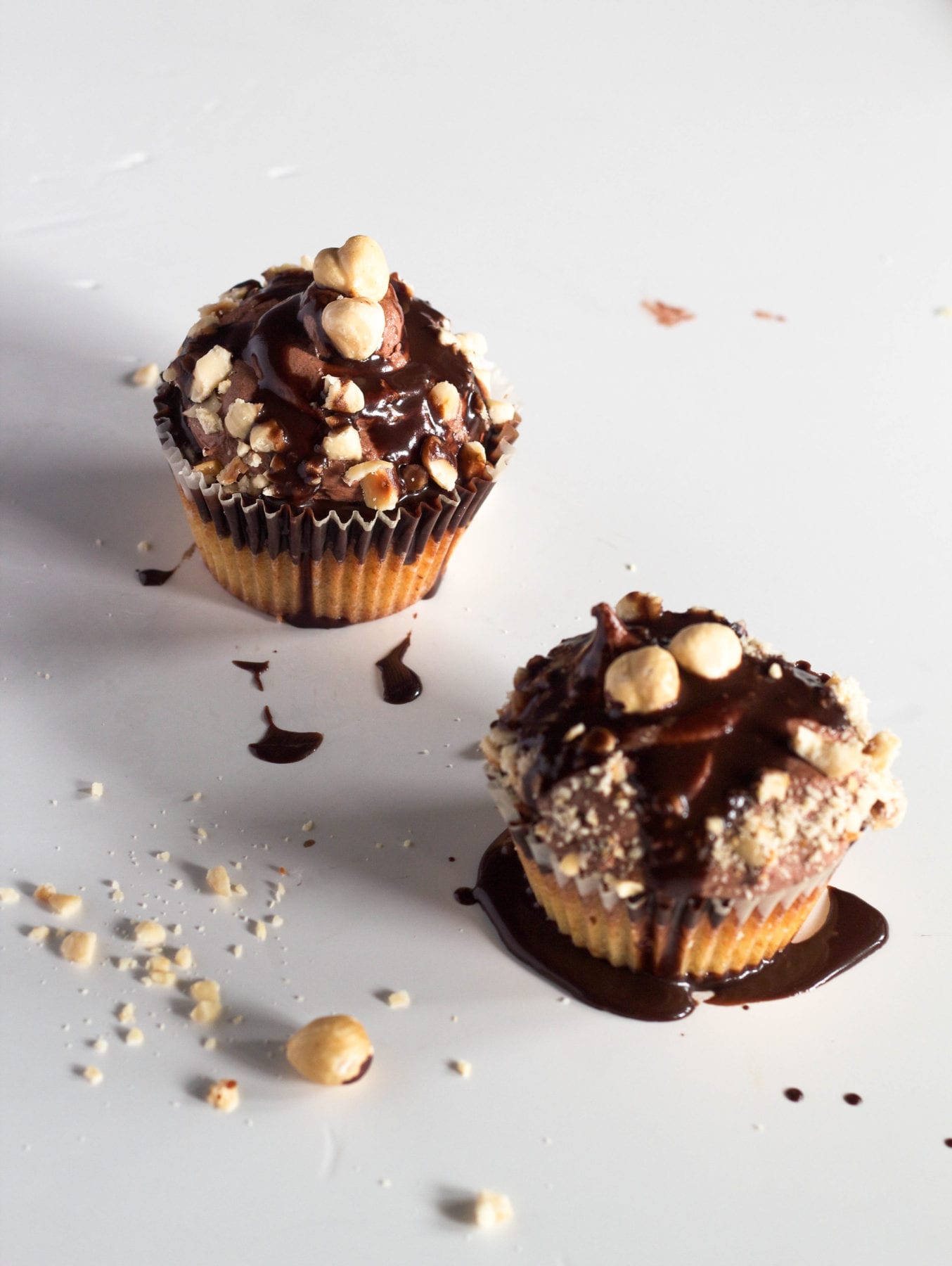 Hazelnut Ganache Filled Cupcakes