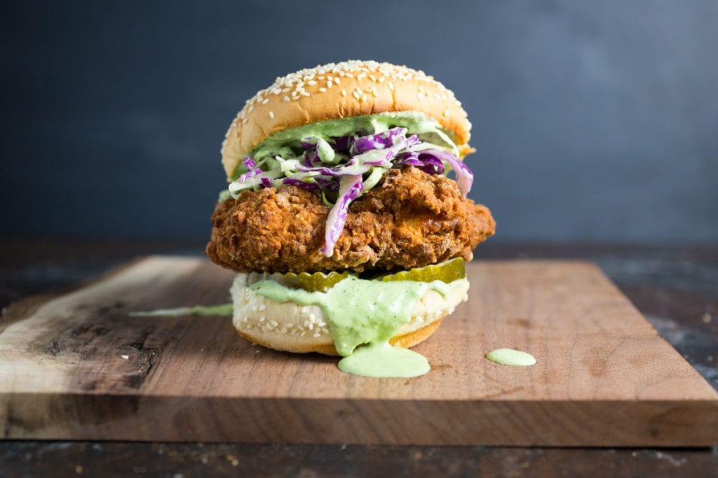 The Perfect Green Goddess Fried Chicken Sandwich