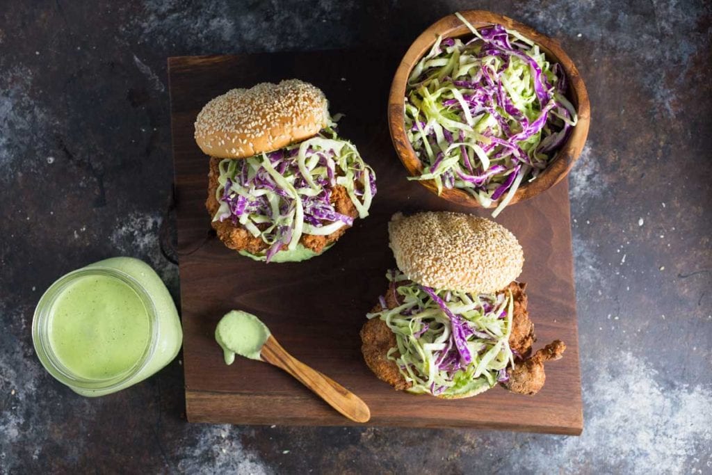 The Perfect Green Goddess Fried Chicken Sandwich