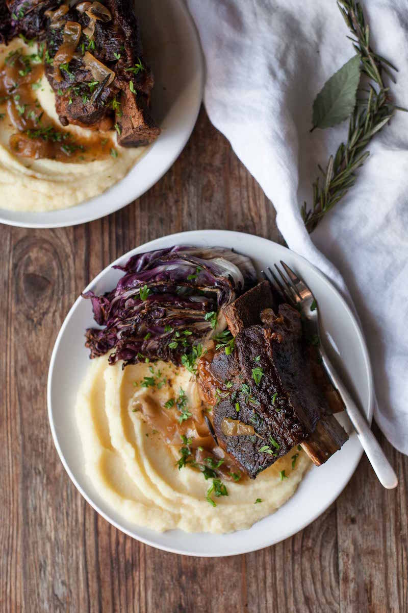 Slow Cooker Balsamic Short Ribs with Parsnip Puree