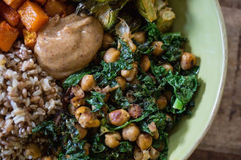 Nourishing Autumn Bowl with Maple Almond Dressing