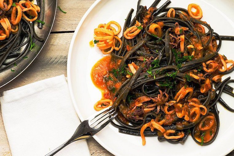 Squid Ink Seafood Pasta