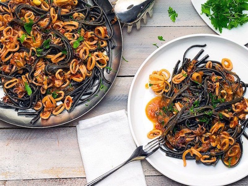 Squid Ink Seafood Pasta