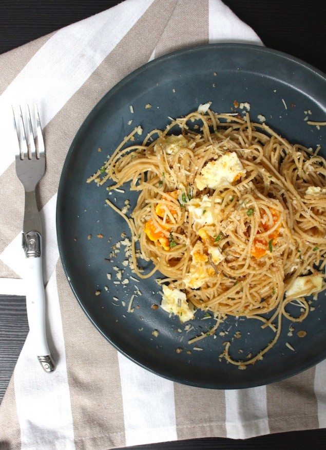 Simple Pangritata Pasta with Fried Eggs