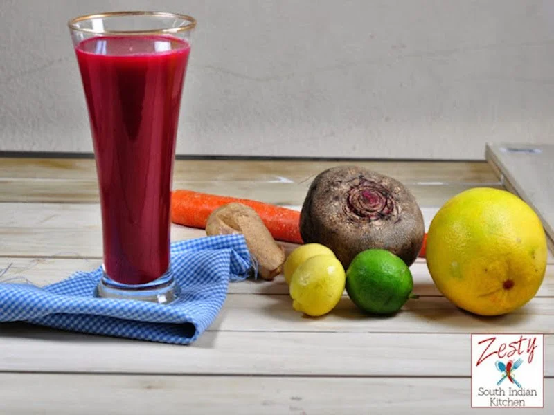 Beetroot and outlet orange juice