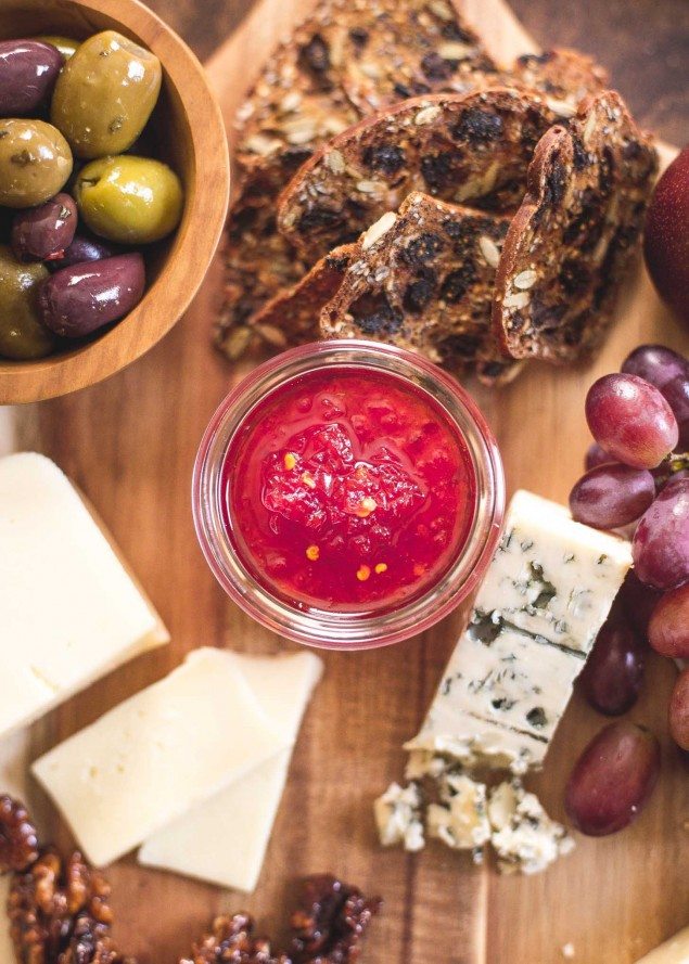Fall Cheese Board with Sweet and Spicy Pepper Jelly