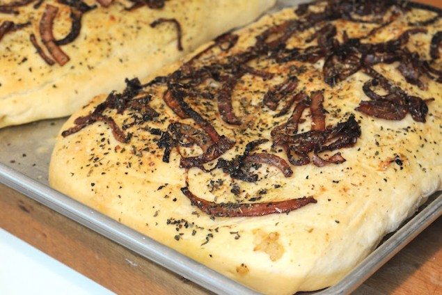 Garlic Focaccia with Caramelized Onions