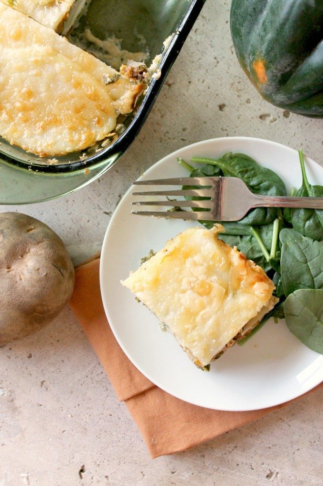 Squash and Kale Potato Lasagna