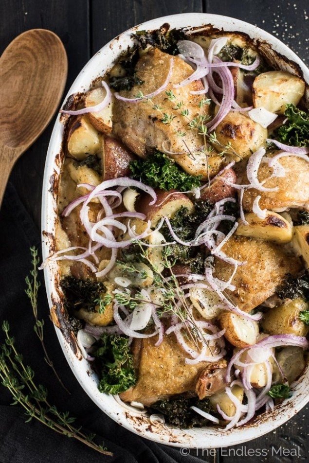 One Pan Potato Chicken Gratin