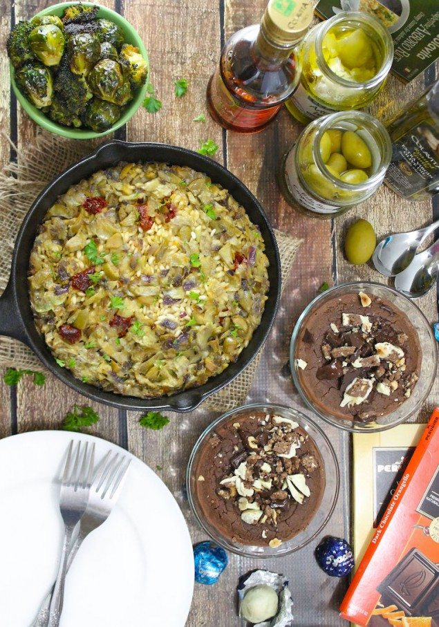 Italian Holiday Table: Sun-Dried Tomato Risotto and Chocolate Cheesecake