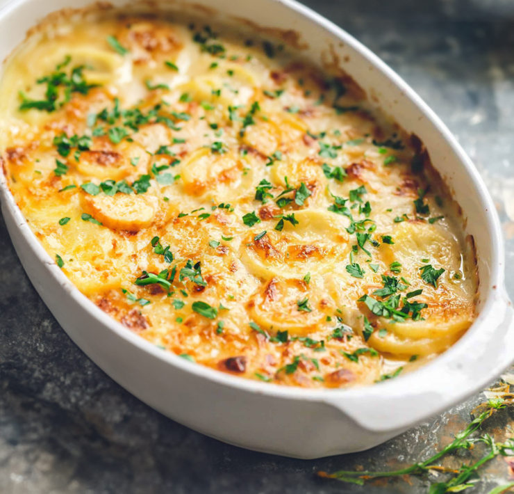 Green Chile Potatoes Au Gratin - Honest Cooking Recipe