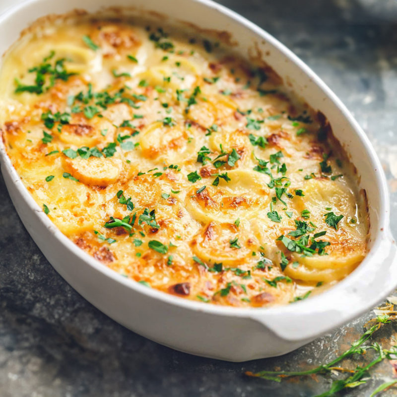 Green Chile Potatoes Au Gratin - Honest Cooking Recipe