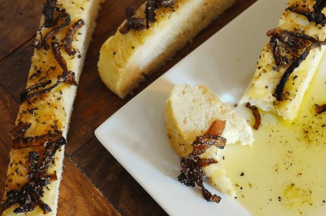 Garlic Focaccia with Caramelized Onions