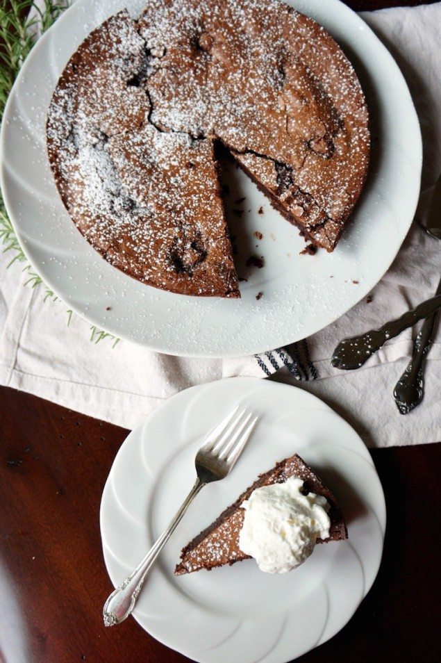 Italian Holiday Table: Mushroom and Sausage Polenta with Baci Chocolate Cake