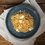 Spaghetti Pangritata with Fried Eggs