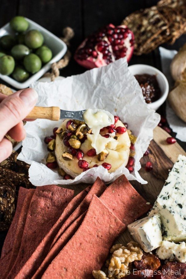 Pomegranate Baked Brie Cheese Board