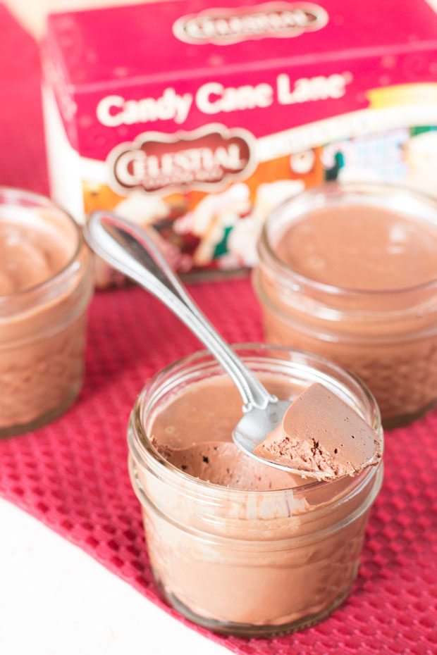 Chocolate Candy Cane Pots de Creme