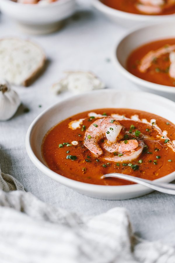 Curry Tomato Soup with Shrimp