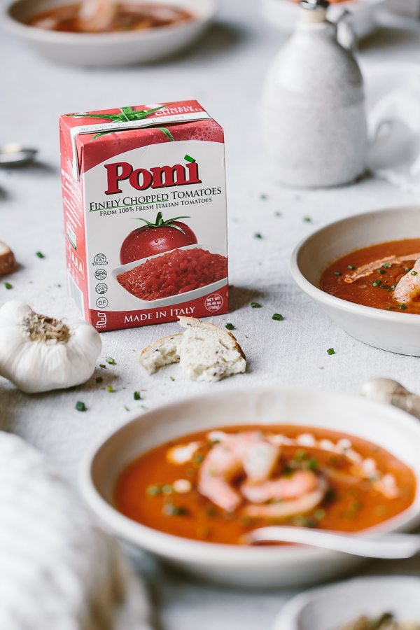 Curry Tomato Soup with Shrimp